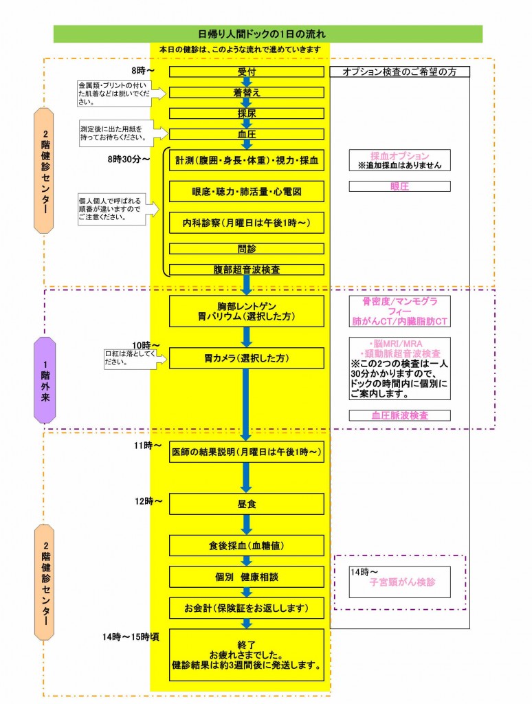 1日の健診の流れ